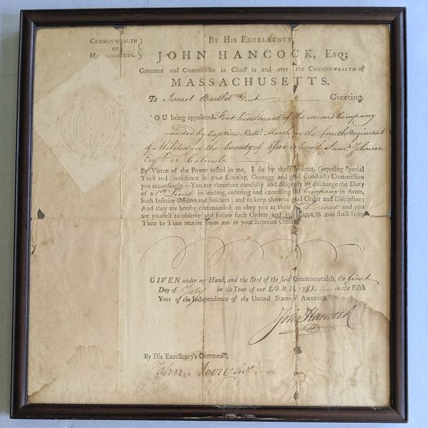 Israel Bartlett's 1781 Commission